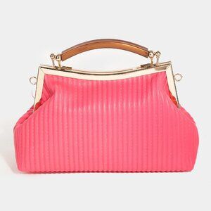 Adorable Ribbed Texture Fashion Handbag